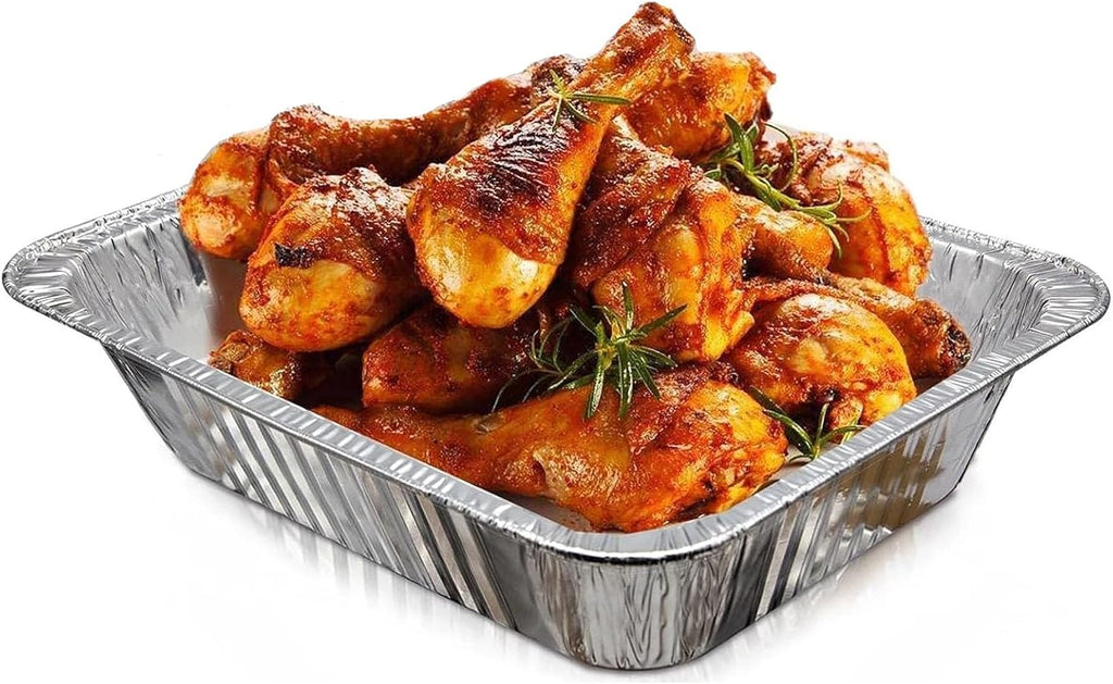 Aluminum Pans With Lids 9x13 [10 Sets] Aluminum Foil Pans Trays With Lids - Half Size Tin Foil Disposable Pans For