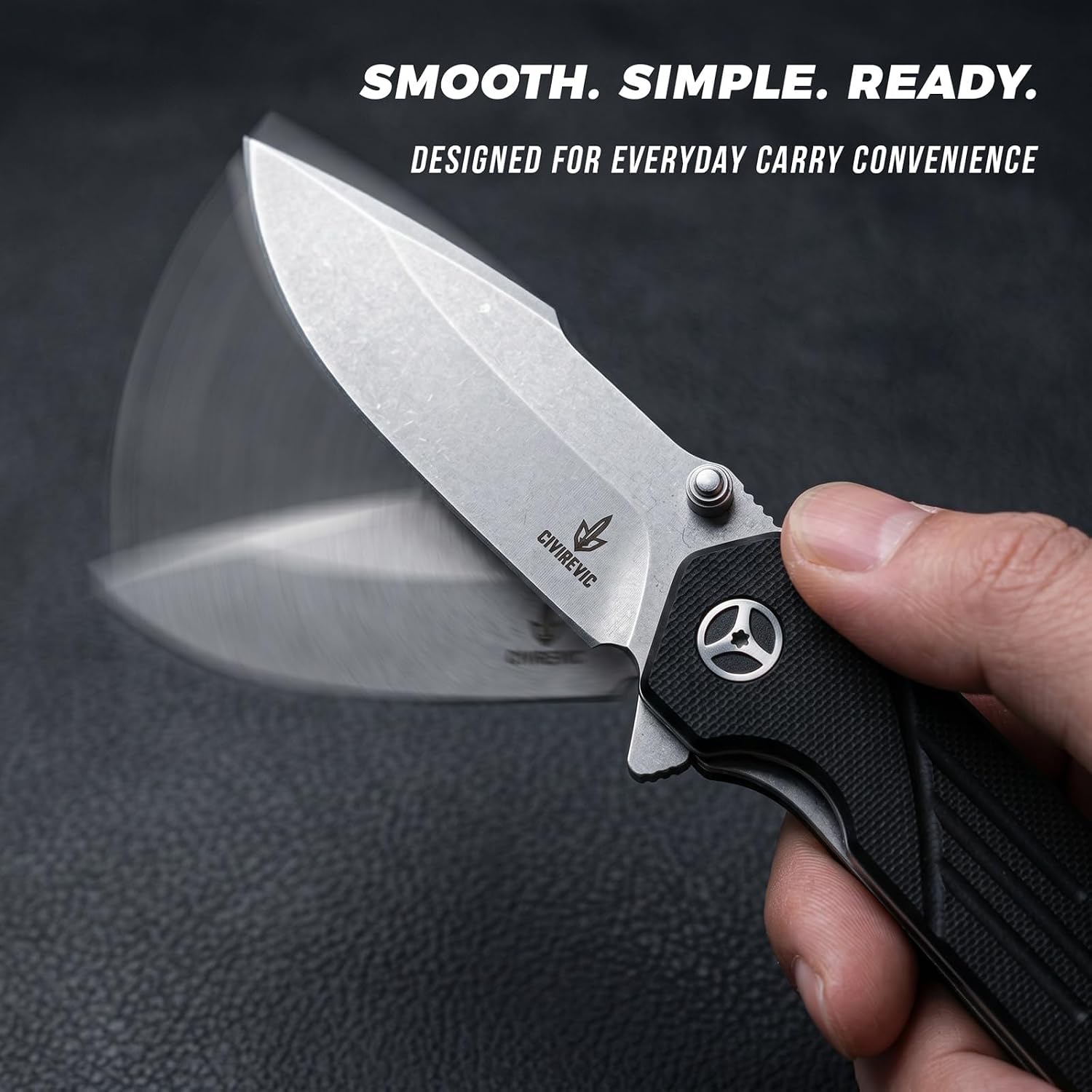 EDC Folding Pocket Knife with G10 Handle and 1.4116 Steel | 3.15" Stonewashed Blade, Lightweight Design for Work and