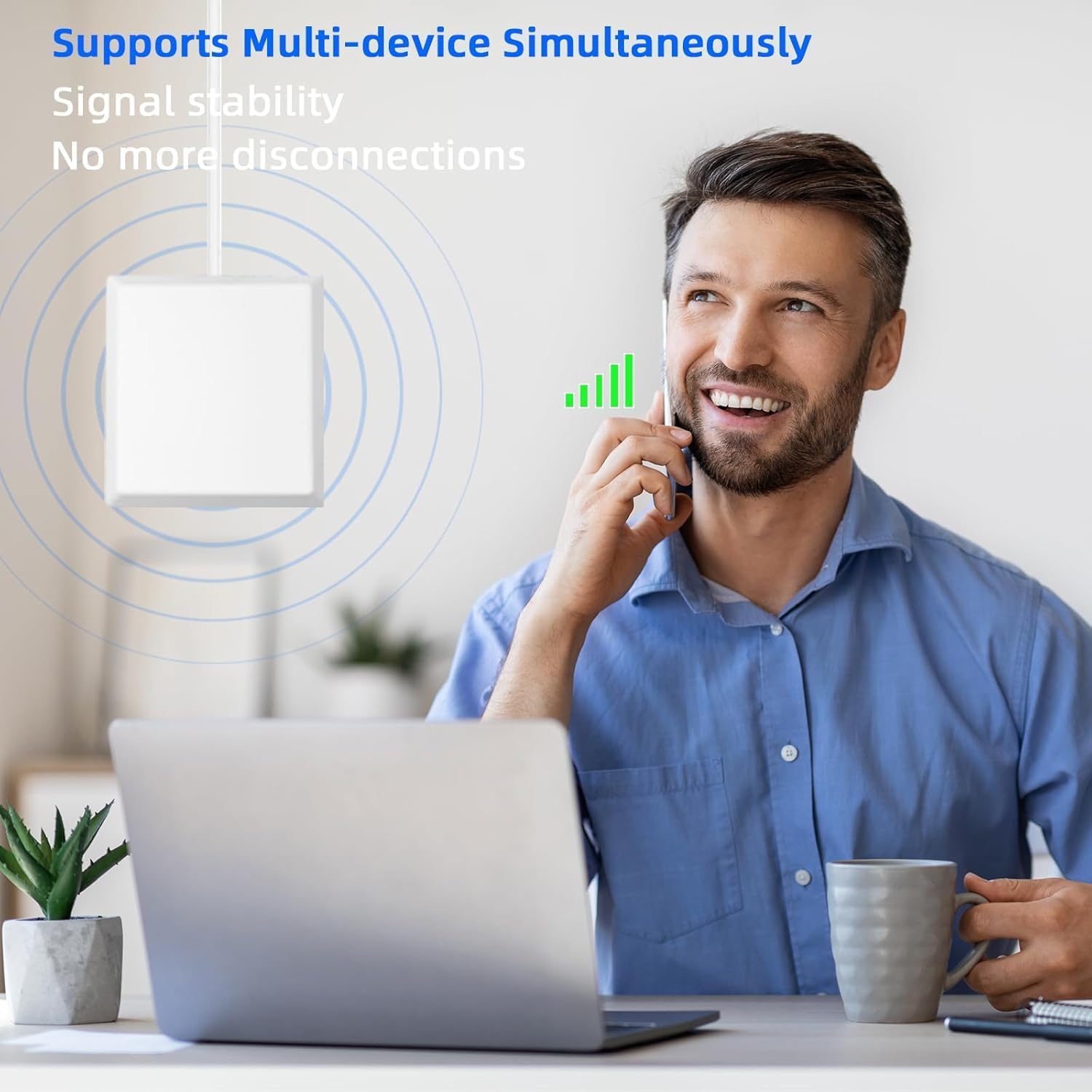 Cell Phone Booster for Home & Multi-Room,Up to 7,000 sq ft,Cell Phone Signal Booster for Band 5/12/13/17,Boost 5G 4G