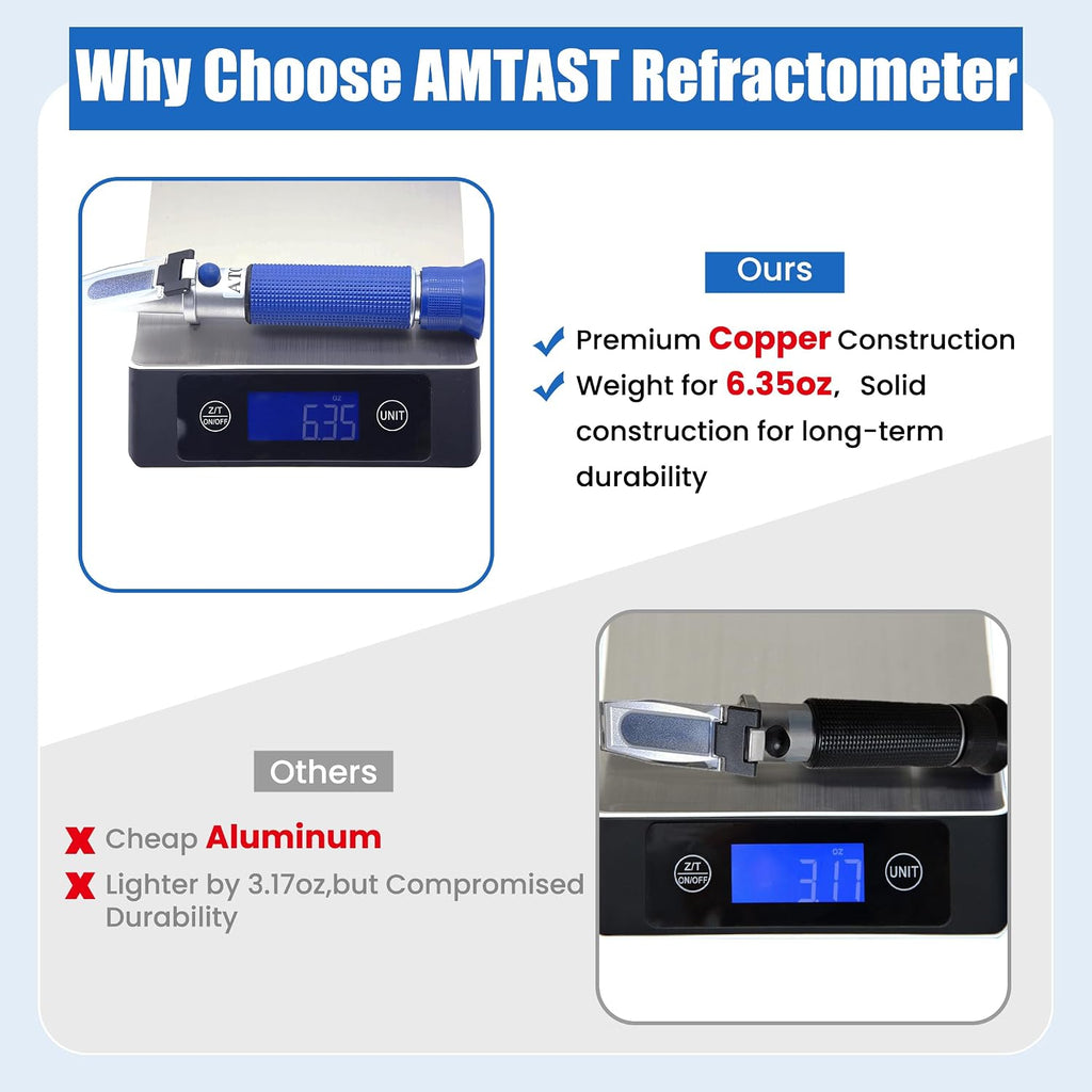 0-10% Salinity Refractometer 1.000-1.070 Specific Gravity Sea Water Tester with ATC Hand Held Refractometer for