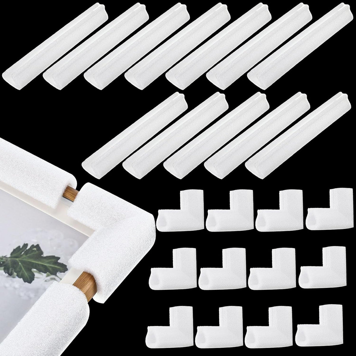 24 Pcs Foam Corner Protectors for TV Moving Mirror Shipping, White