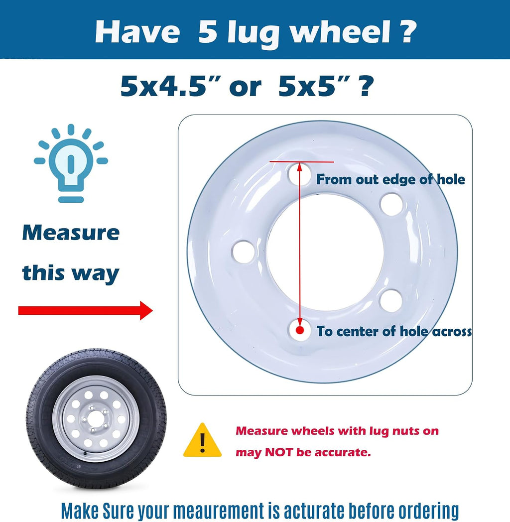 Trailer Tire Wheel ST205/75R15 8-Ply 107N 5X4.5 Silver Mod Rim
