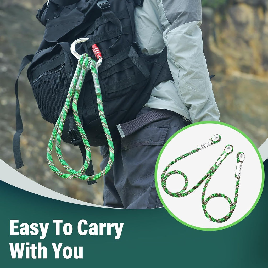 Prusik Cord Eye-to-Eye Pre-Sewn Nylon Heat Resistant Friction Prusik Rope | 22KN Prusik Loop Plastic Cover Climbing