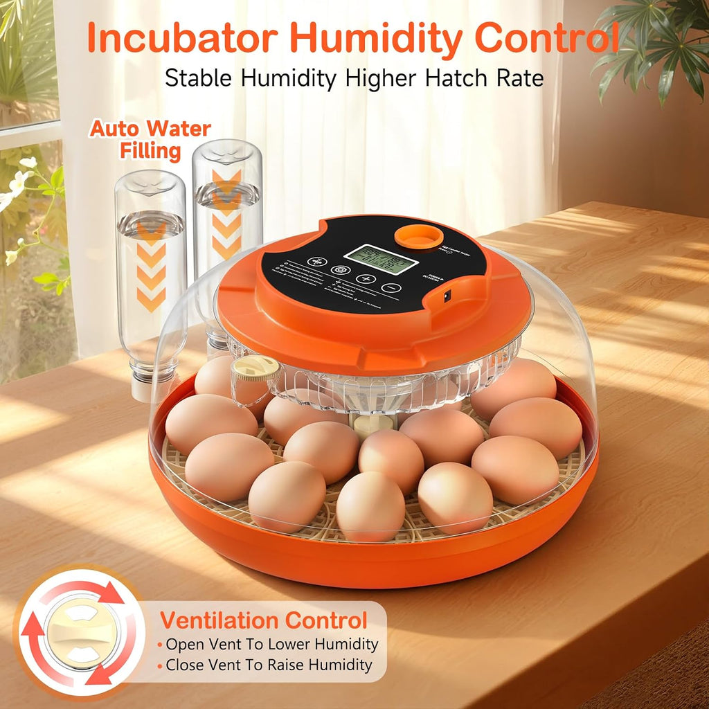 18 Egg Incubators for Hatching Eggs, Automatic Egg Turning and Humidity Control Incubator for Hatch Chicken Duck