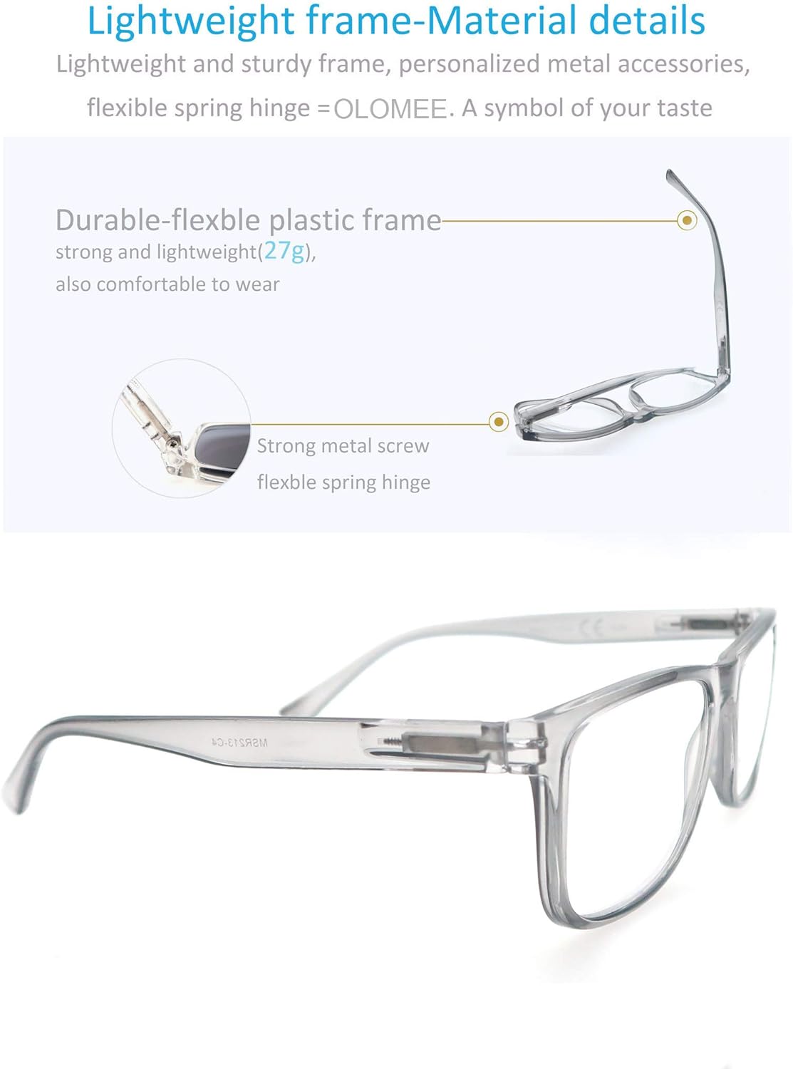 Large Reading Glasses Mens Oversized Wide Readers 1.75 Lightweight Clear Magnifying Cheaters for Men W/Big Head 4 Pack