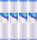 PUREPLUS 1 Micron 20"x4.5" Whole House Pleated Sediment Filter, 4 Pack