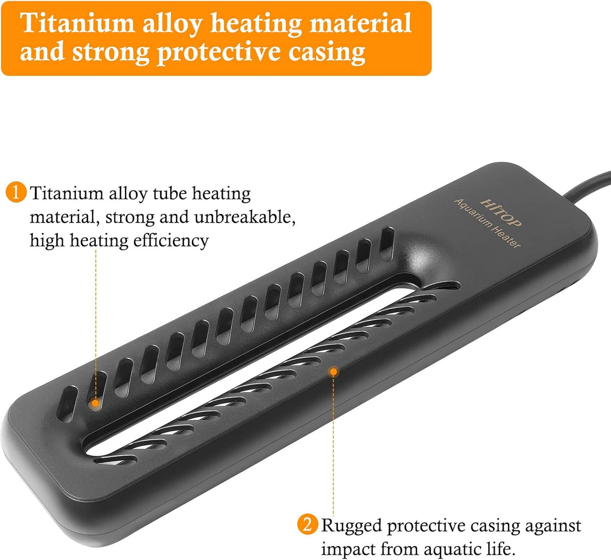1000W Digital Aquarium Heater: Titanium Fish Tank Heater with Temperature Control Device, Submersible Heater for