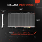A-Premium Engine Coolant Radiator Compatible with Chrysler Dodge Mitsubishi