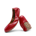 Women Ballet Dressy Foldable Flats,Red,5.5