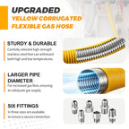 UPGRADED 48" Dryer Gas Line Kit for Gas Dryer Stove Range 5/8" OD(1/2" ID)
