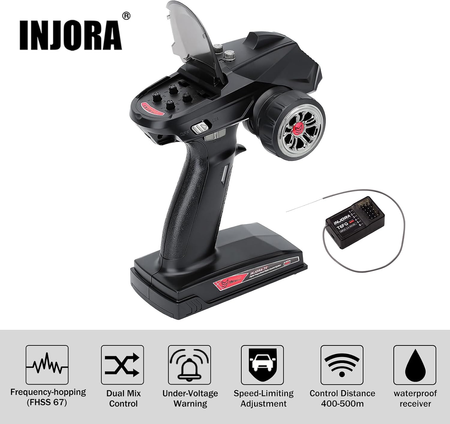 T6F 6CH 2.4GHz Transmitter with Receiver with Gyro for 1/8 1/10 RC