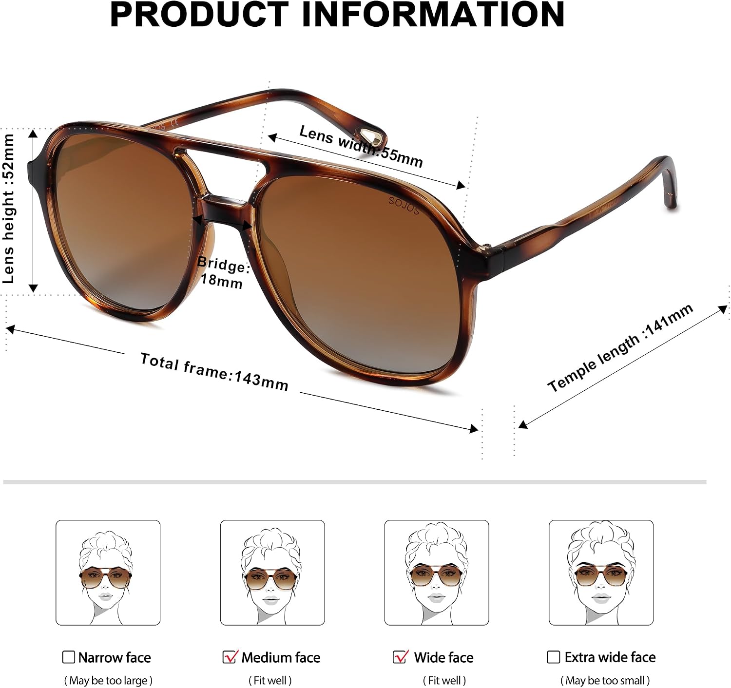 Retro Polarized Aviator Sunglasses Womens Mens SJ2174 | Classic 80s 90s Vintage Trendy Square Aviators UV400