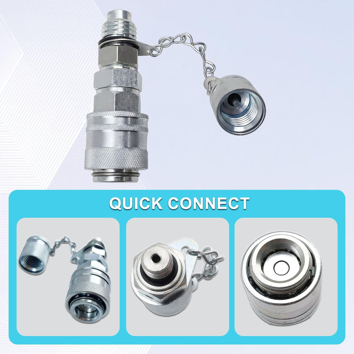 ackacoo G1/8 Quick Connect Coupler Coupling for Cat J-ohn D-eere Excavator