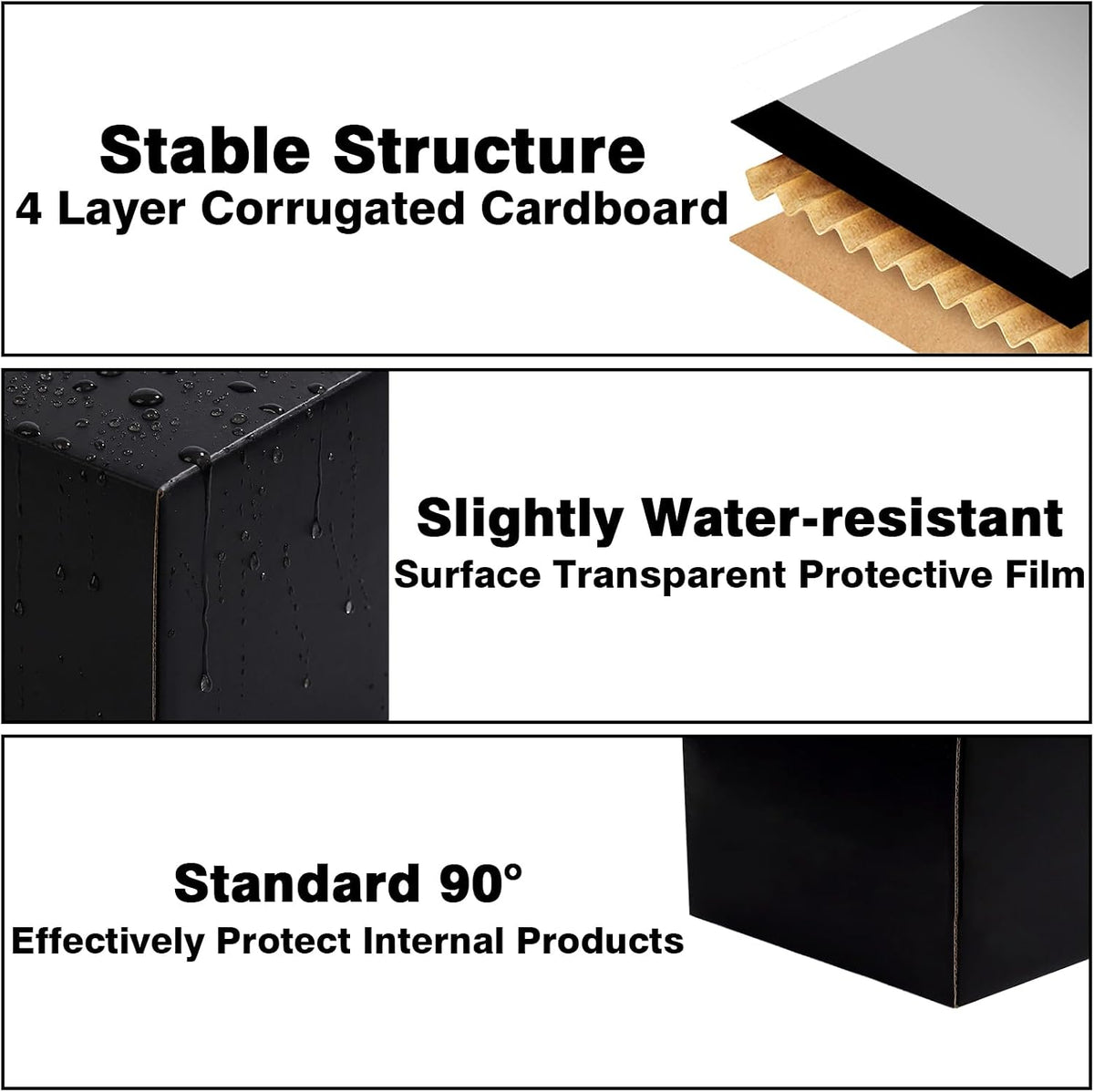 Black Shipping Boxes 6x4x4, 30 Pack Small Mailer & Packaging Boxes for Small Business, Heavy Duty Corrugated