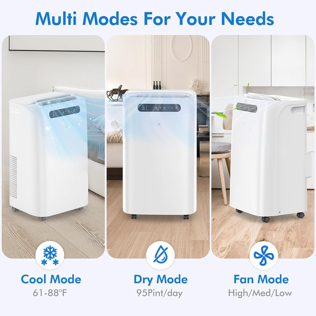 14000 BTU Portable Air Conditioners, Cools Up to 700 Sq.Ft, AC Unit with Cooling, Fan, Dehumidifier, Sleep Mode