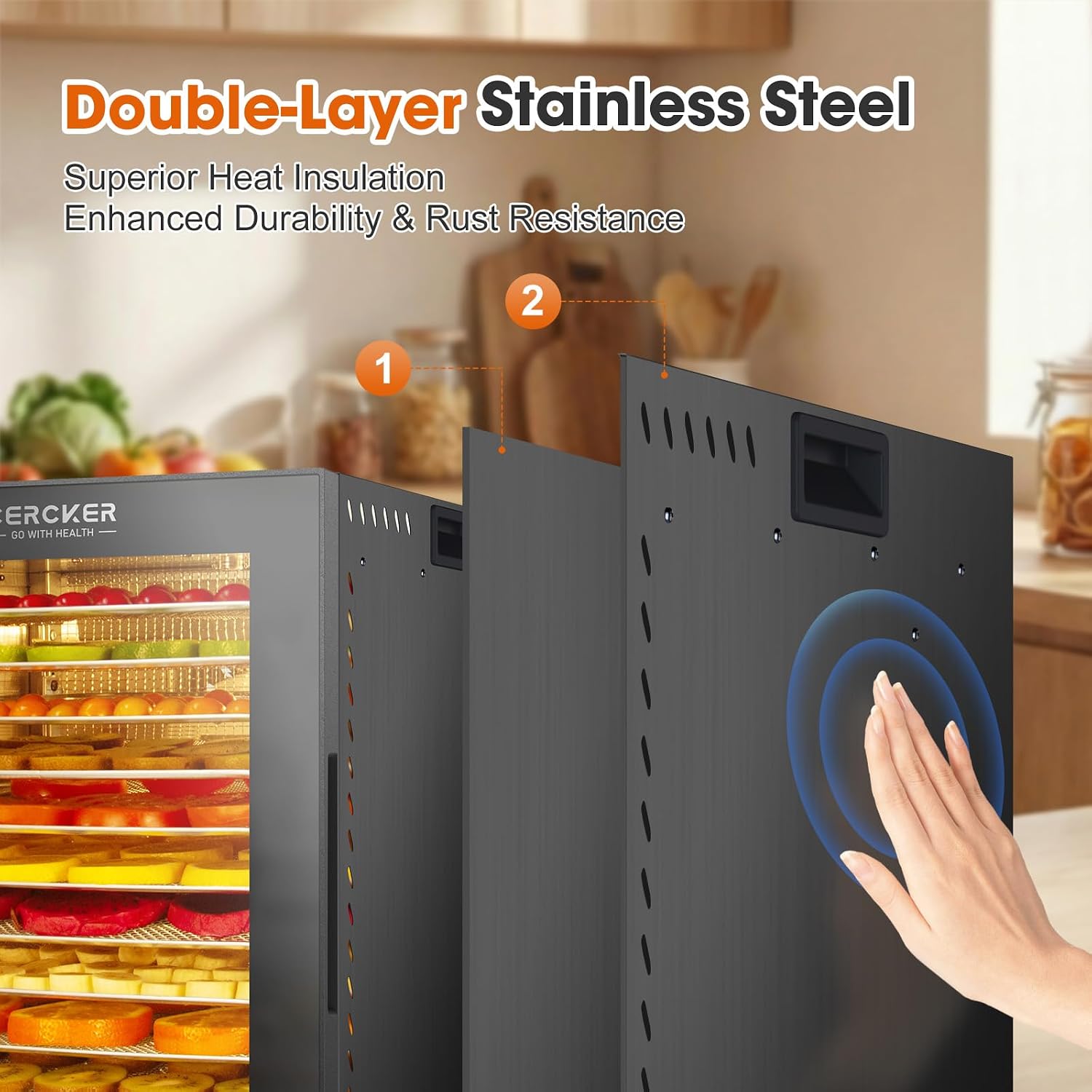 Food-Dehydrator Machine 12 Trays,1000W Meat Dehydrator for Jerky Beef Maker