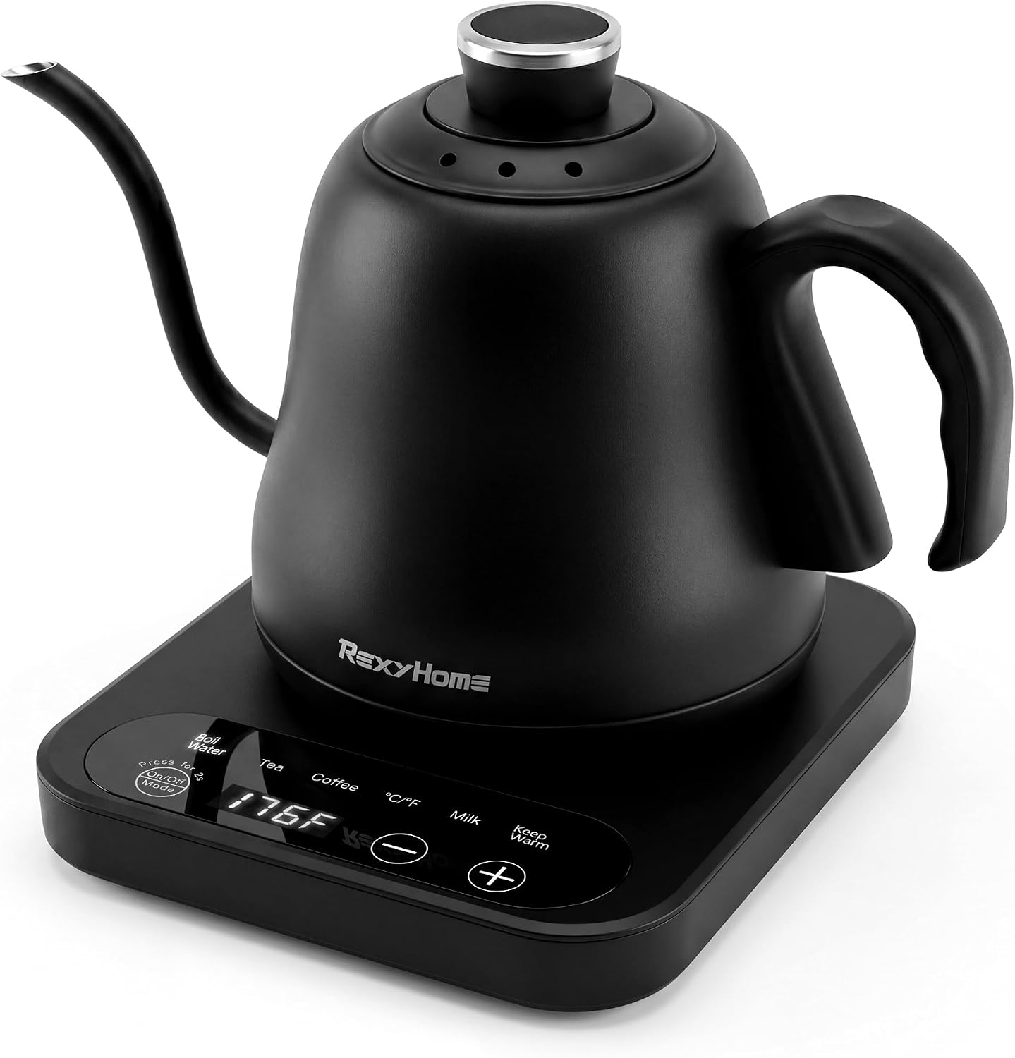 Gooseneck Electric Kettle Temperature Control: 316L Stainless Steel Inner | ±1℉ Precision, Pour Over Kettle for