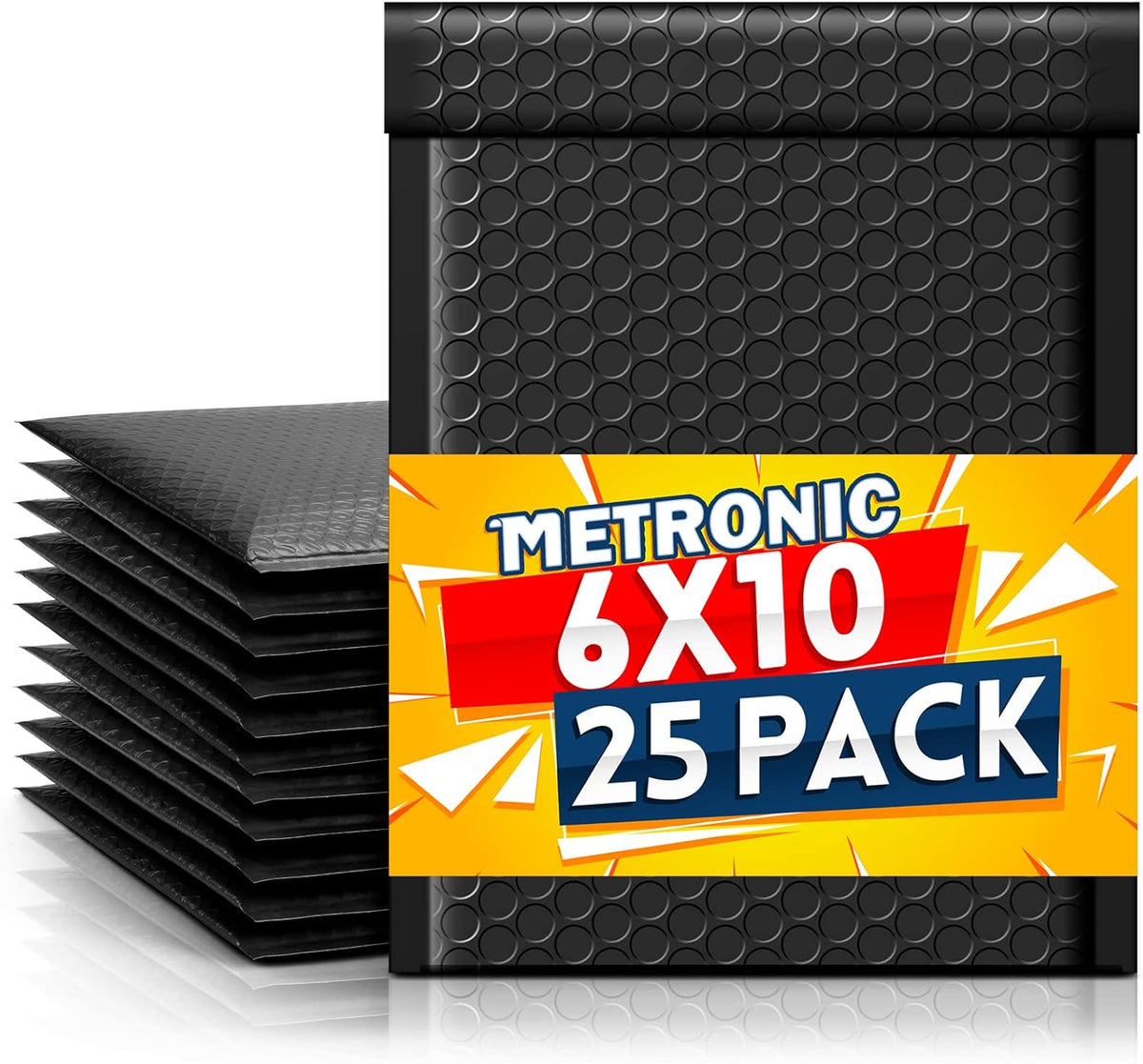 Black Bubble Mailers 6x10 Inch 25 Pack Padded Envelopes #0