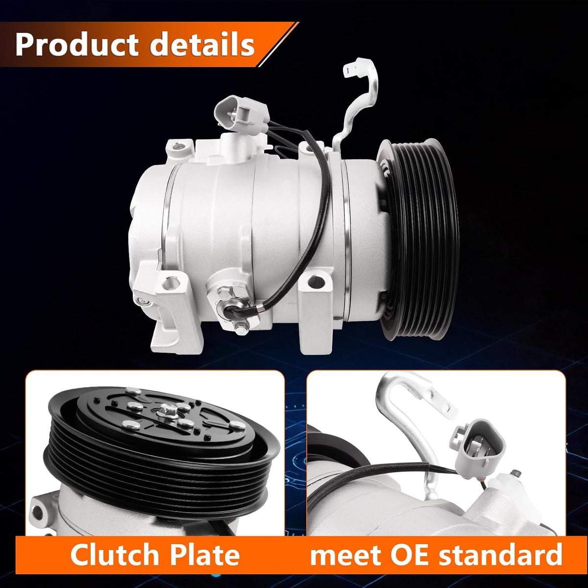 Air Conditioner AC Compressor with A/C Clutch for 2002-2006 Camry 2.4L