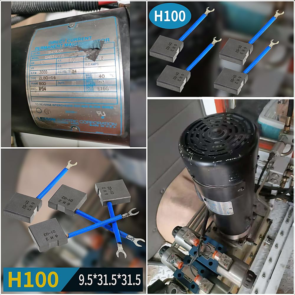 4PCS MEIMRSHLY DC Motor Carbon Brush H100 for Leeson Motor (ZL80-14) 6H2 01/02 9.5 * 31.5 * 31.5
