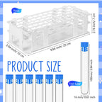 120 Pcs Plastic Test Tubes with Rack Set,Blue
