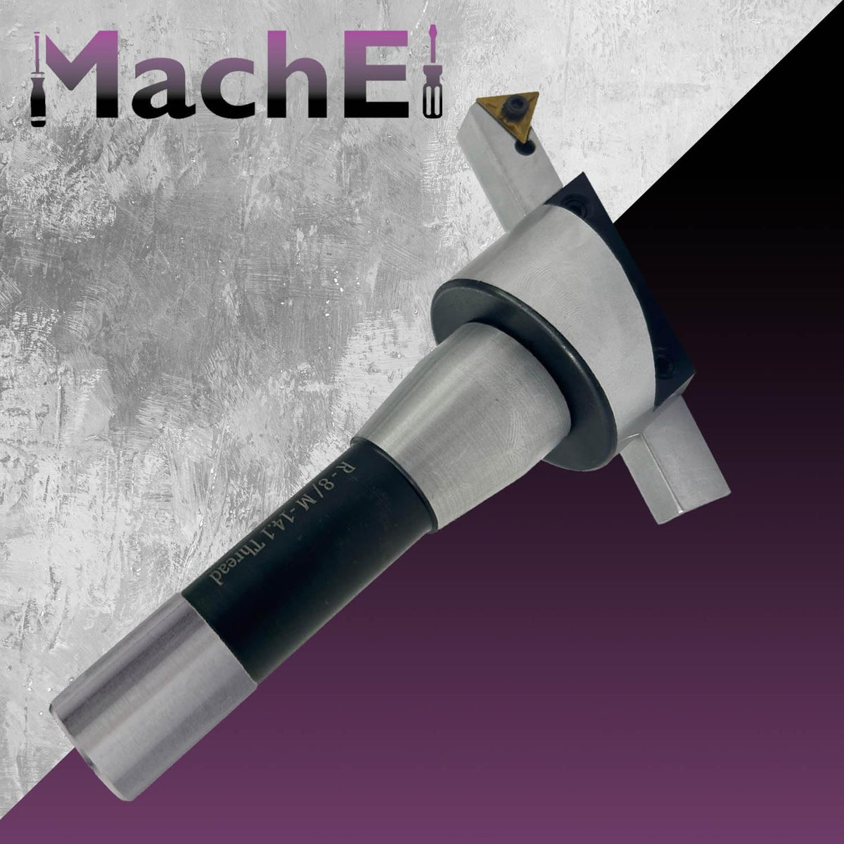 2" (50 mm) Head Diameter Fly Cutter with R8 Shank (7/16" Drawbar) and Replaceable Carbide Insert Bit (Indexable Tool)