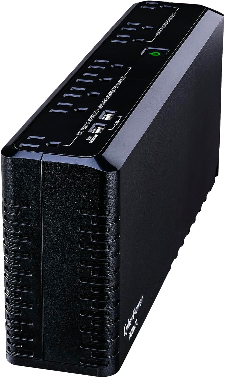 SL700U Standby UPS Battery Backup and Surge Protector | Surge Protector, 700VA/370W, 8 Outlets, Slim Profile, UL