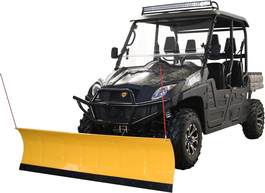 Massimo 60-Inch Universal ATV/UTV Snow Plow Kit – Steel Blade with Push Frame and Mount Plate, 5-Position Angle