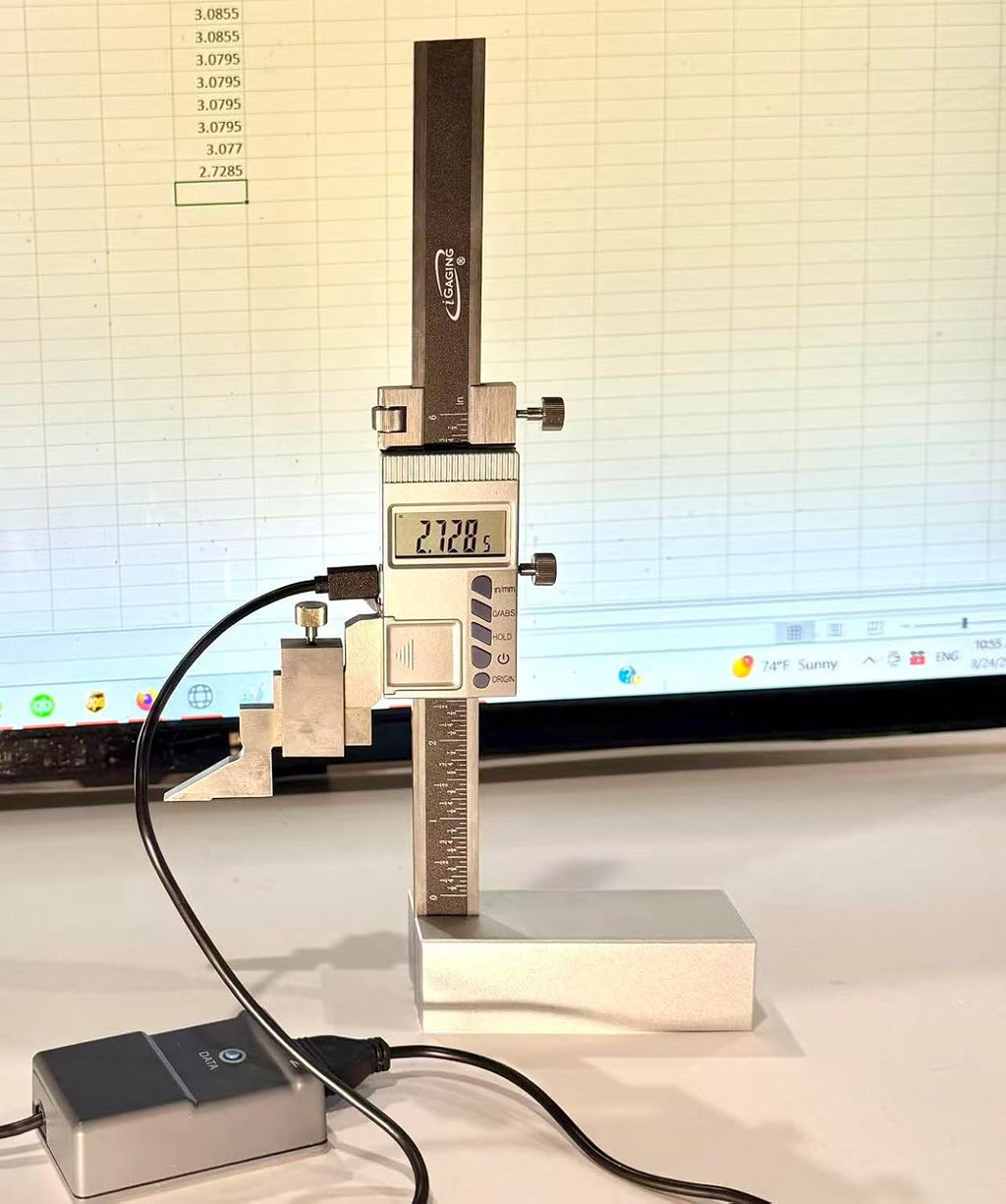 iGAGING 0-6"/150mm Electronic Digital Height Gage, Absolute Reading, in/mm/Fractional Reading, IP54 Protective Rating, Magnetic Base, #35-629