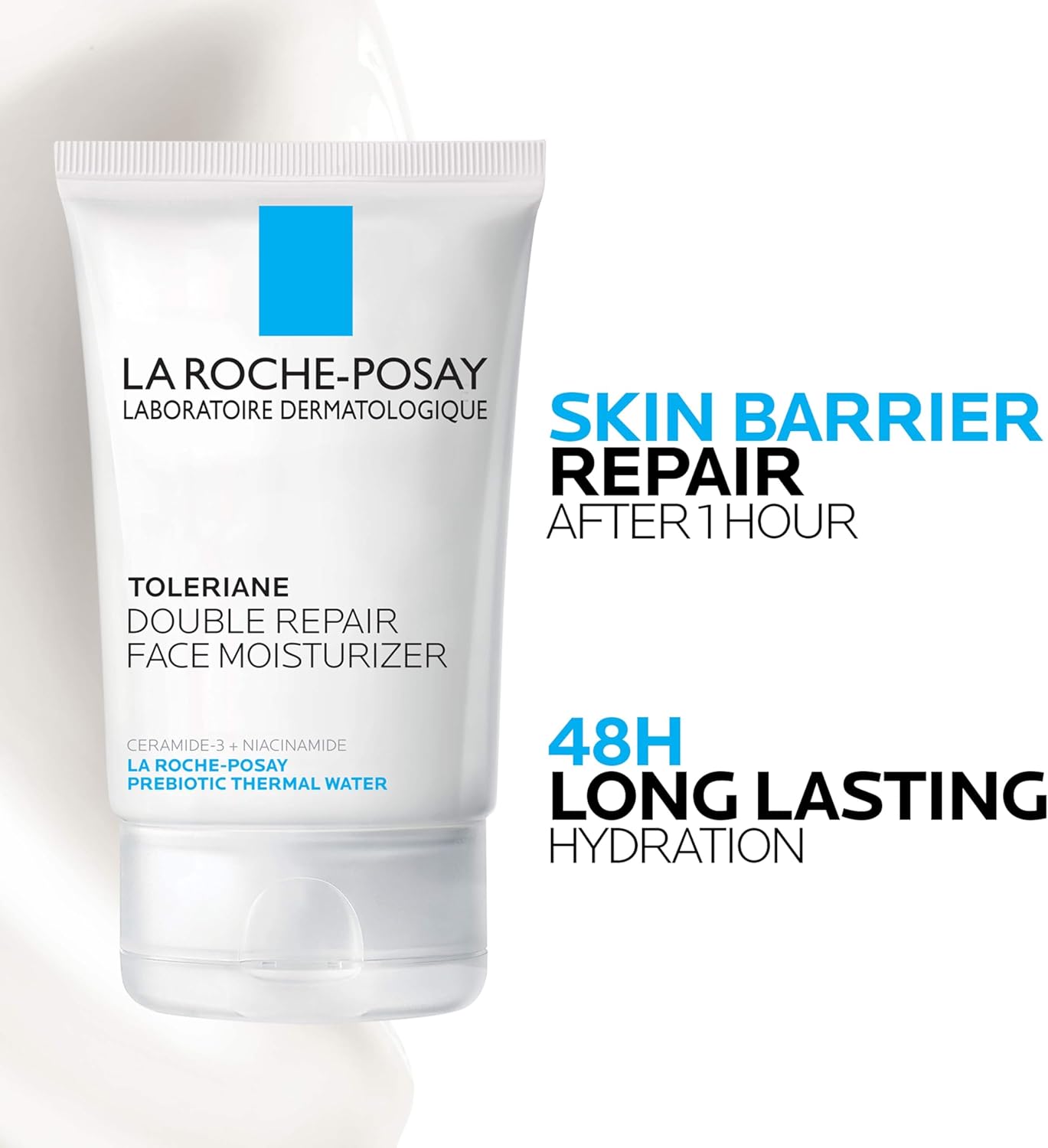 Toleriane Double Repair Face Moisturizer, Daily Moisturizer Face Cream with Ceramide and Niacinamide for All Skin Types