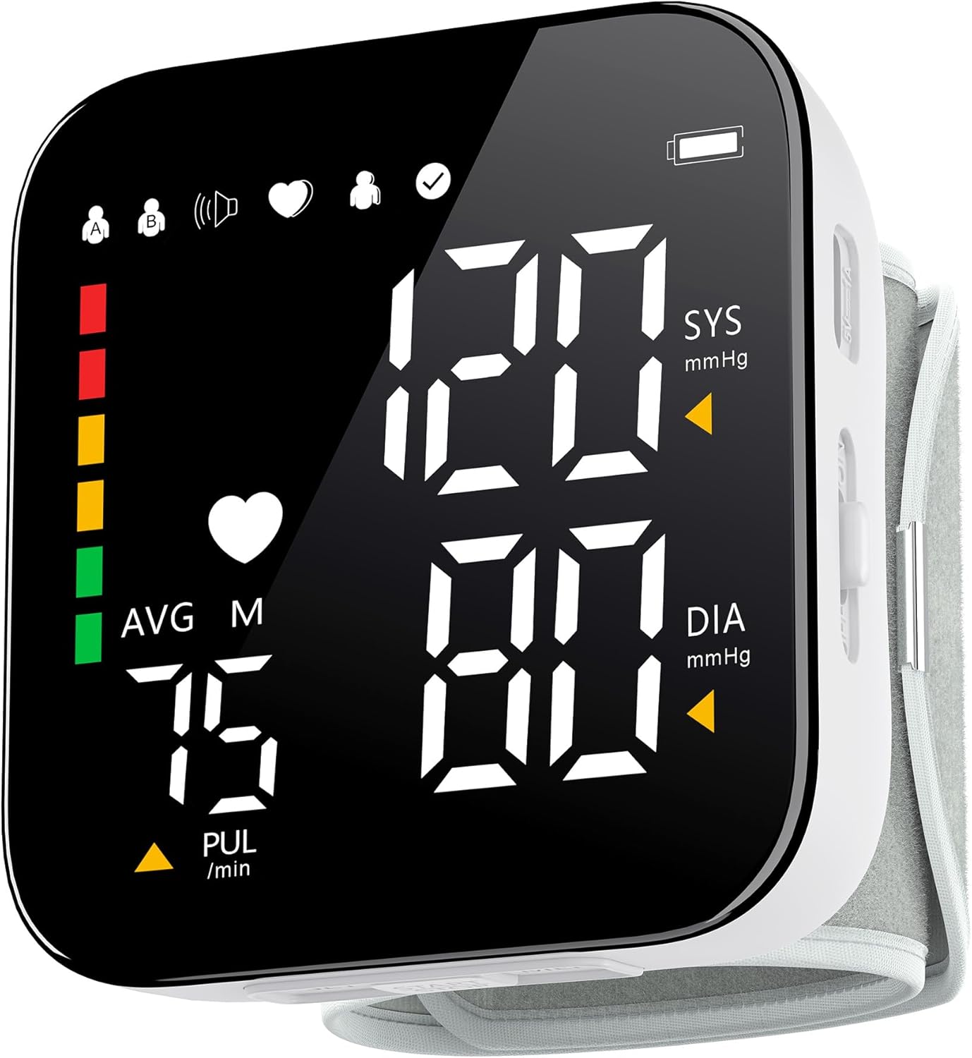 Blood Pressure Monitor Rechargeable Wrist Blood Pressure Cuff Adjustable Digital BP Machine 2x90 Readings Voice