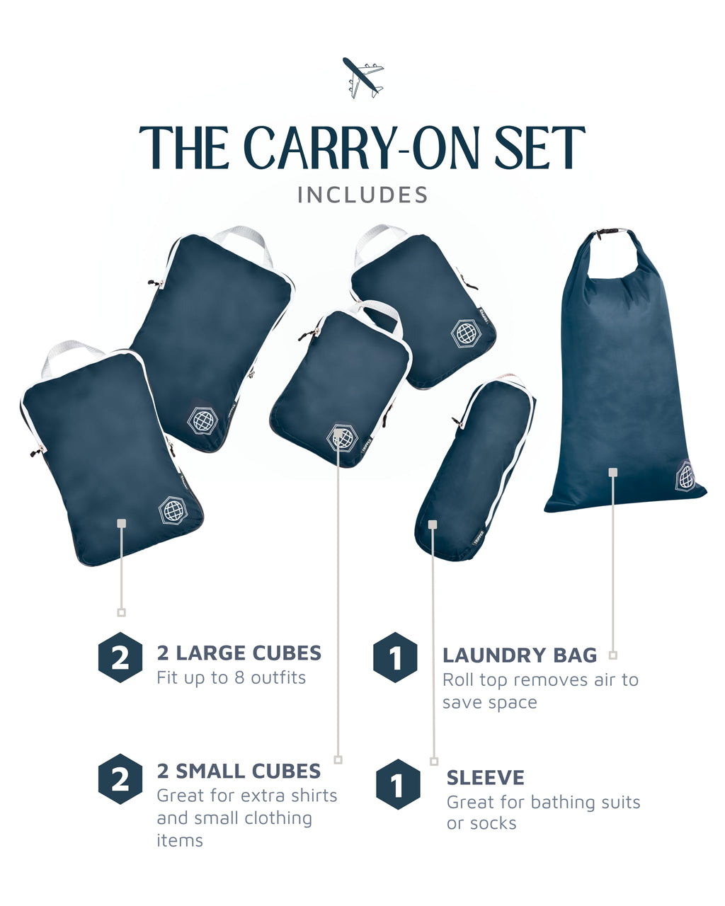 Compression Packing Cubes for Carry-On Travel 6-Pack