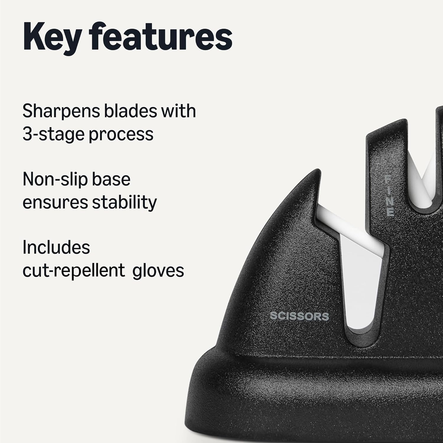4-in-1 Knife Sharpener with Non-Slip Base, Includes Safety Glove