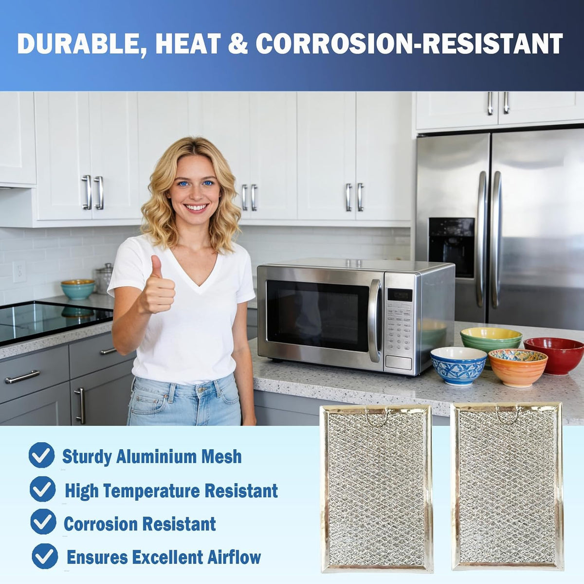 Microwave Grease Filter Fit for GE JVM3160DF8BB, JVM3160RF8SS, JVM3160DF8WW