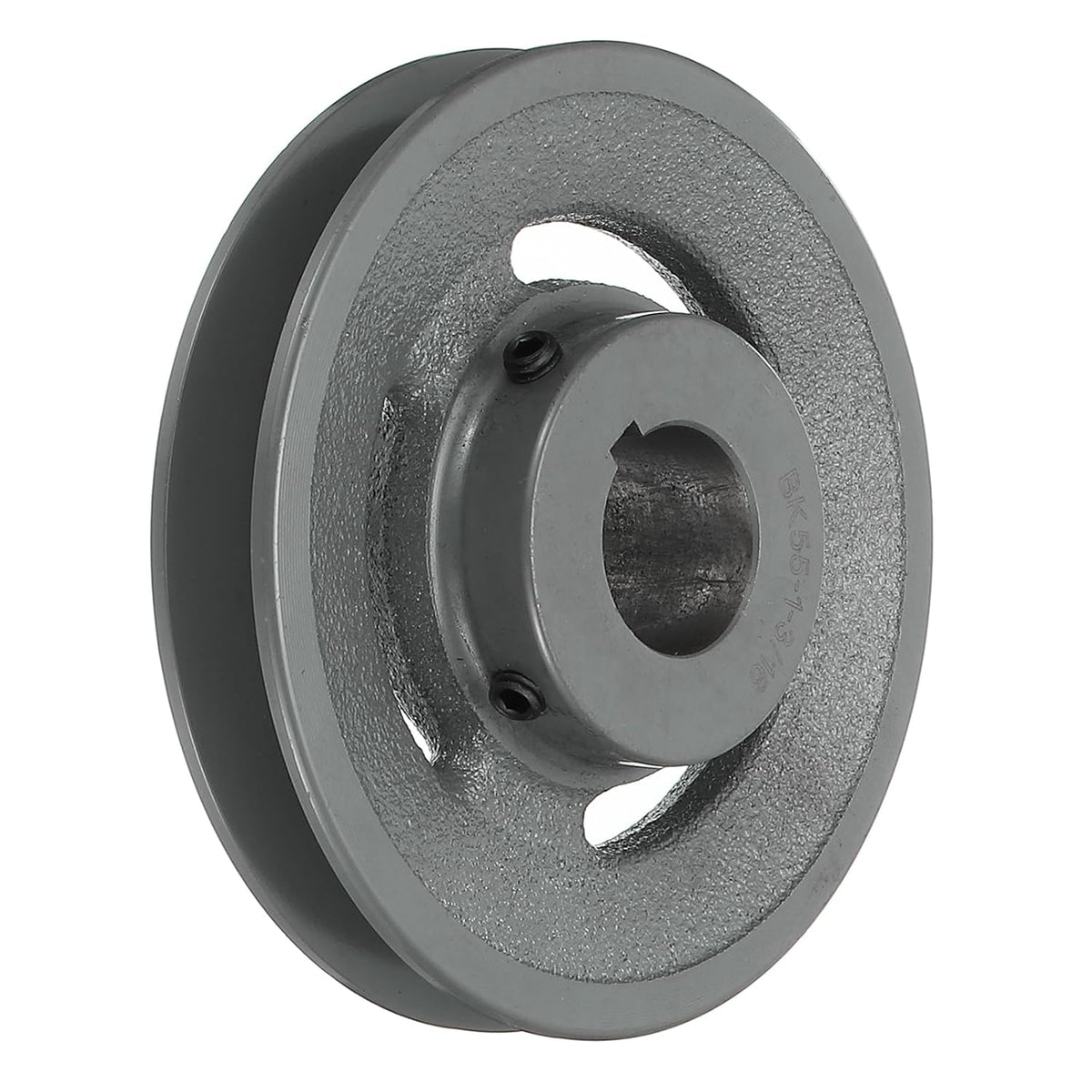 uxcell BK55-1 3/16 V-Belt Sheave 1-3/16"Bore 5.25"OD Single Groove Web Sheave Bored-to-Size Sheave, Cast Iron, Belt Section for 3L or B Belt