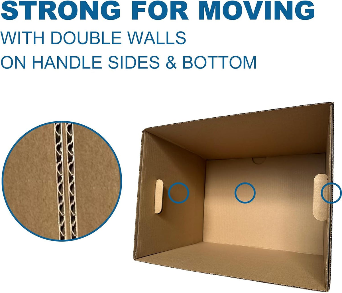 Tape-Free Kitchen Moving Boxes 17x12x12" for Dishes & Glassware