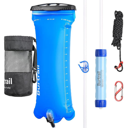 Gravity-Fed Water Filtration System, Portable Gravity Water Filter Camping, Hiking, Backpacking & Emergency