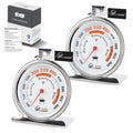 Oven Thermometer 3-Inch Large Dial, 100-600°F, Hook & Stand 2‑Pack