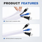 3/4 Inch 8ft Cable Management Loom Sleeve Cord Protector Wire Wrap Cover