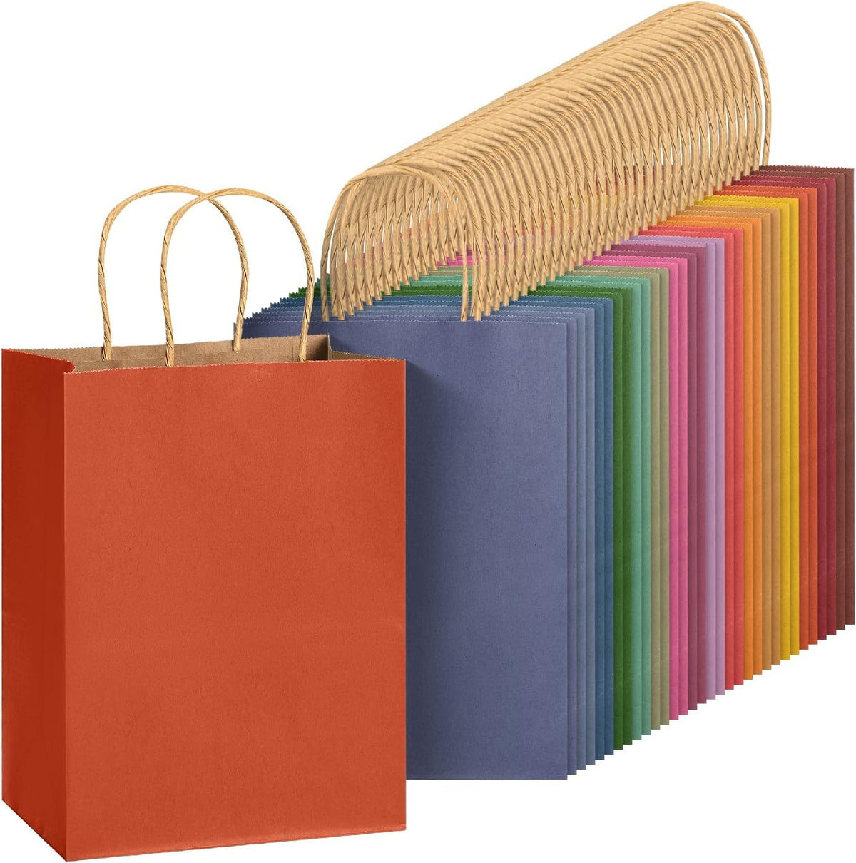 Paper Gift Bags with Handles, 32 Pack, 7.6" x 4.7" x 10.6"