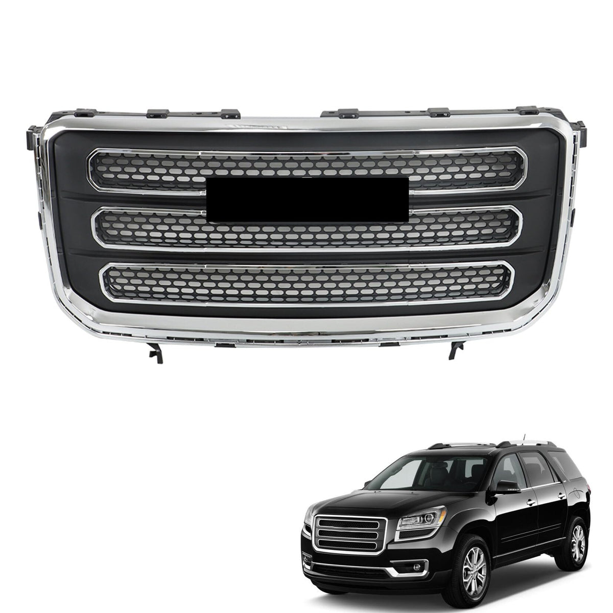 SEBLAFF Front Upper Grille Chrome Shell Replacement for Acadia
