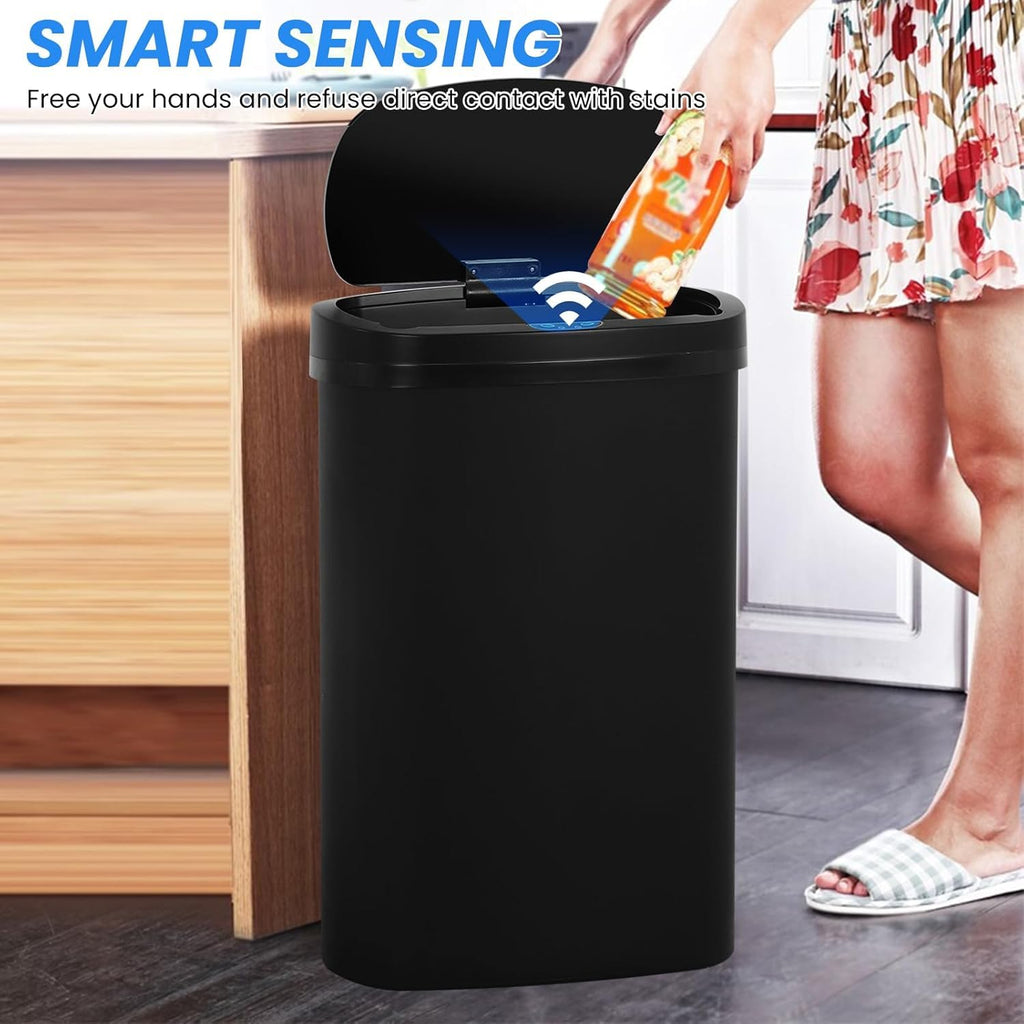 13 Gallon/50L Automatic Trash Can Motion Sensor Trash Bin with Lid, Touchless Kitchen Garbage Can for Office