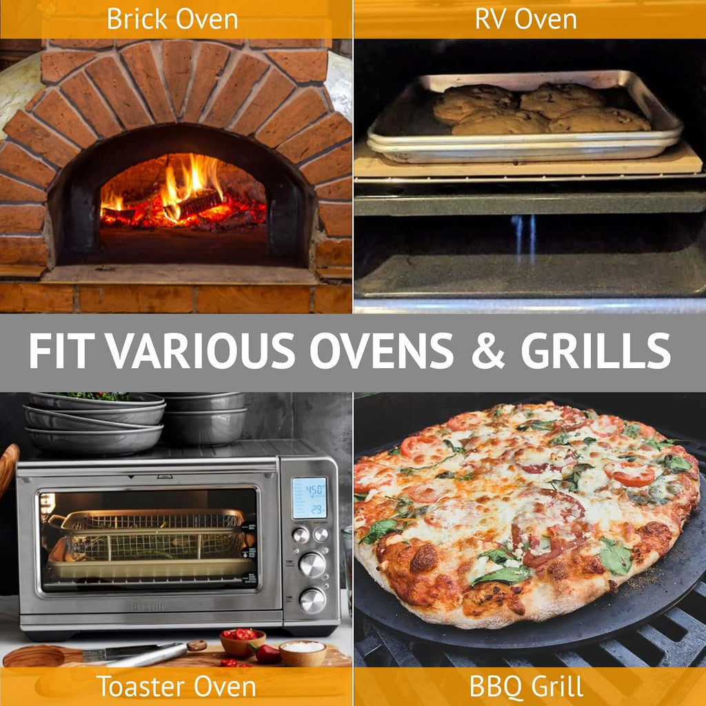 12" x 12" Cordierite Square Pizza Stone for Oven or BBQ Grill
