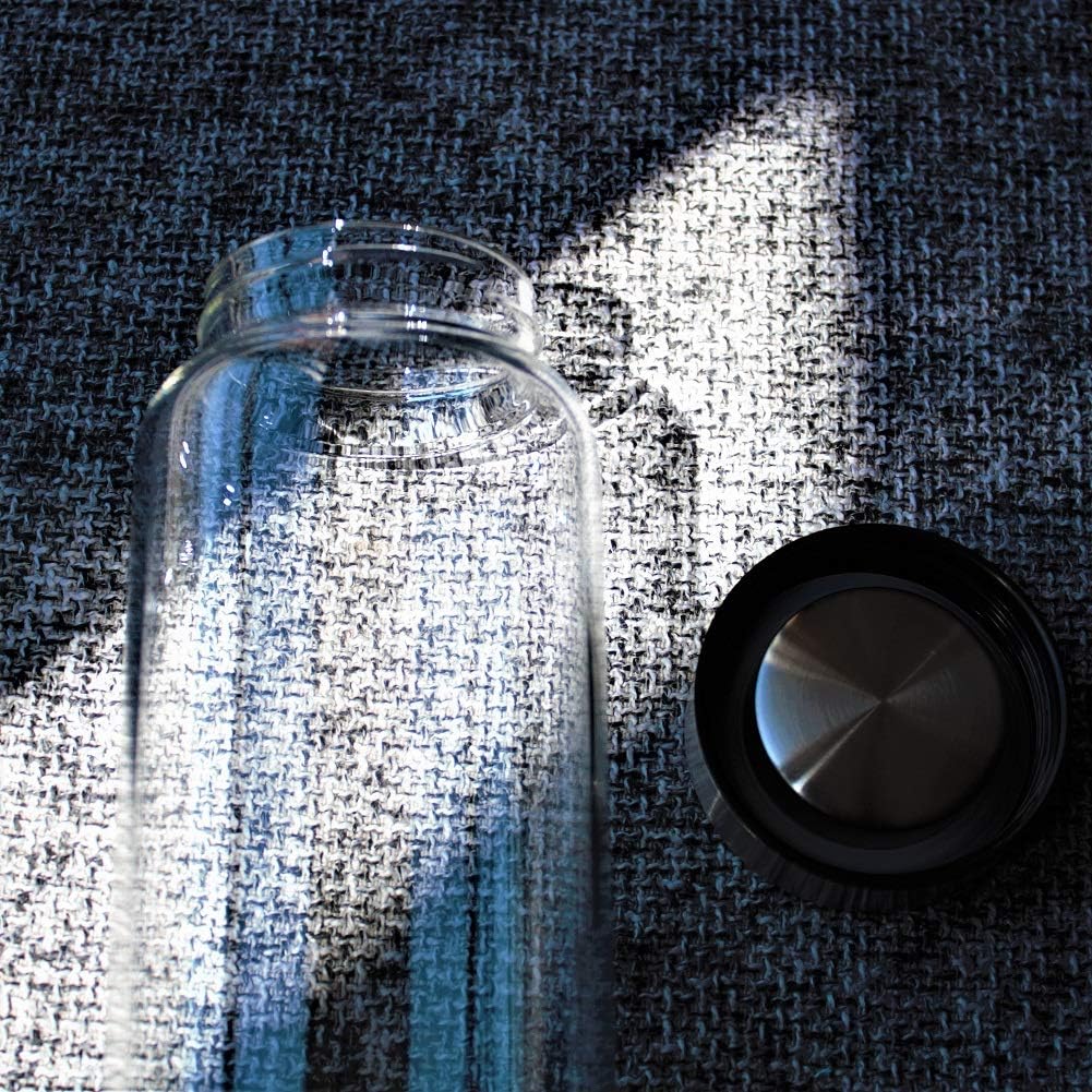 Glass Water Bottle 32 oz High Borosilicate with Neoprene Sleeve Leak Proof Lid Reusable Eco Friendly Bpa Free