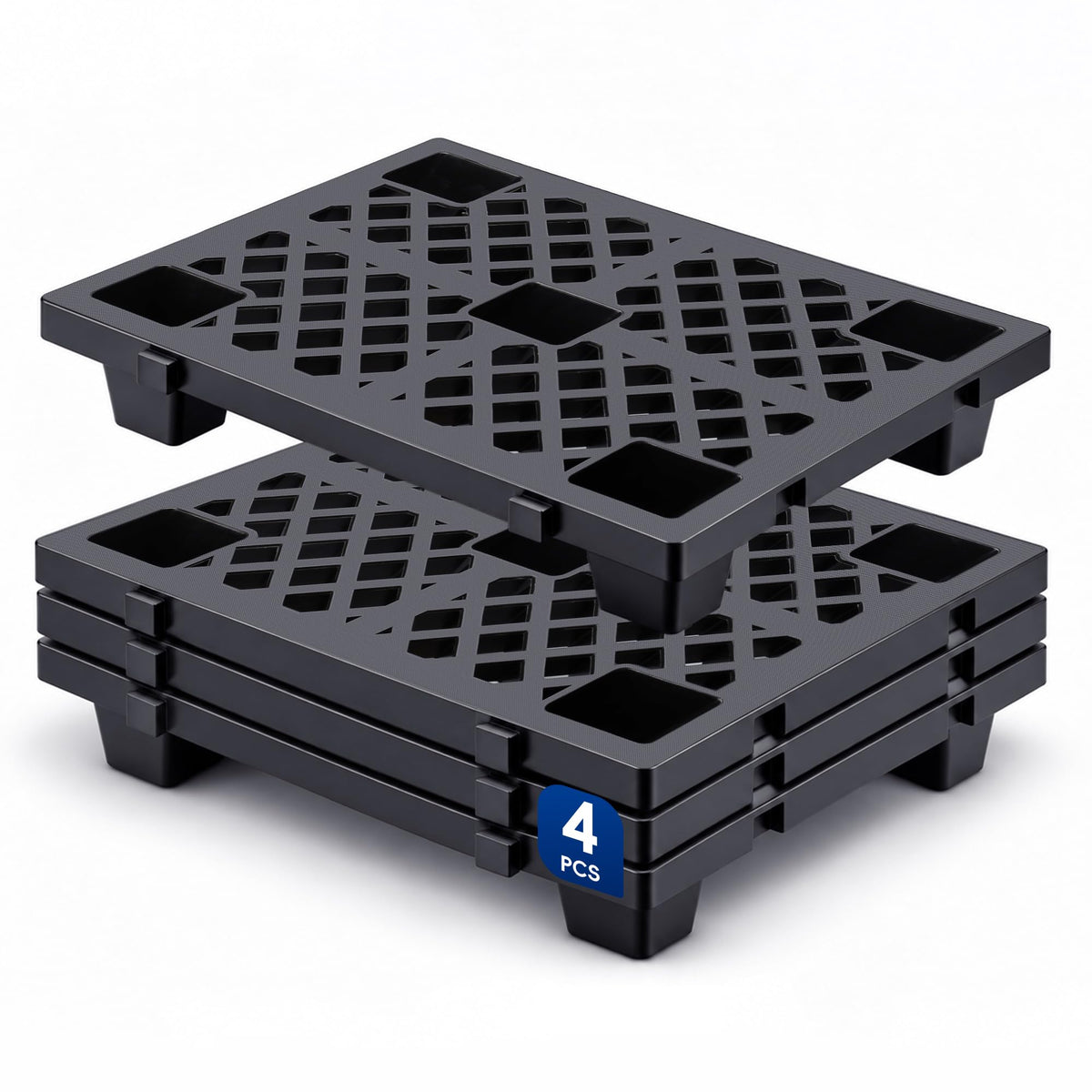 4 Pcs Plastic Pallets for Basement Storage,23.6''x15.8''x3.9''
