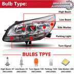 Headlights Assembly for 2013-2015 Chevy Malibu, 2016 Malibu Limited