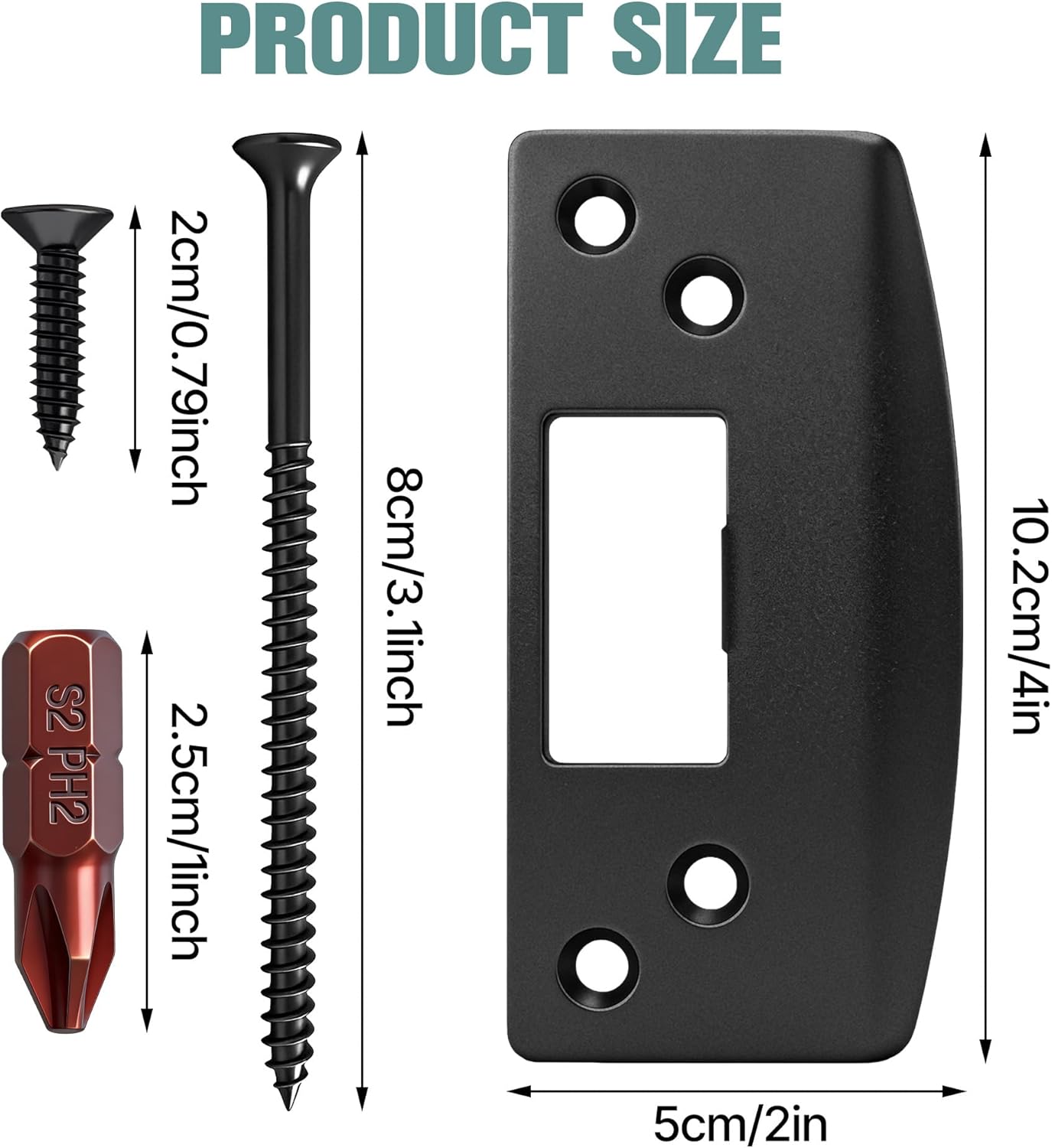 Extra Large Door Strike Plate, Adjustable Door Strike Plate, Large-Hole Reinforced Door Bolt Guide Plate, Applicable