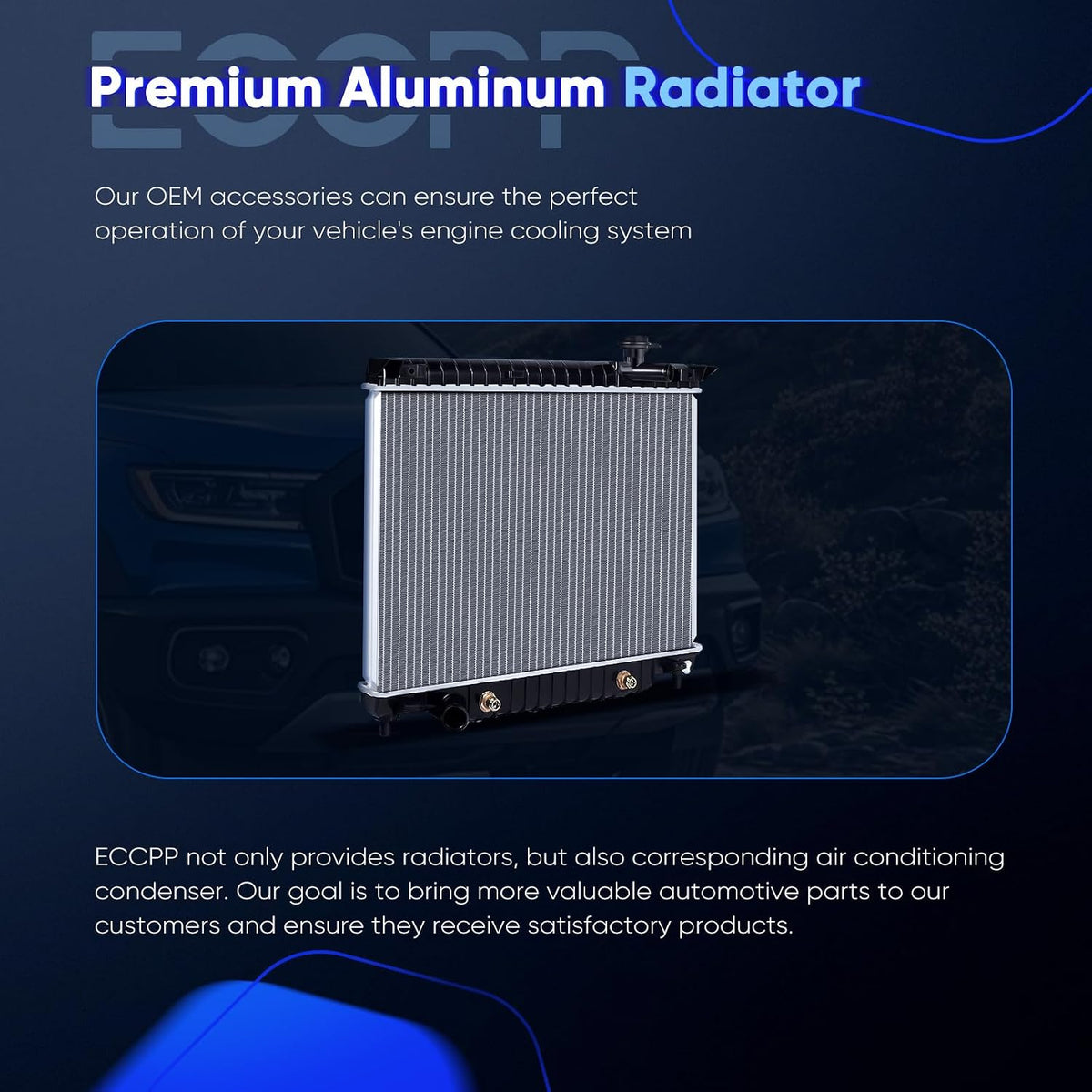 ECCPP 2458 Aluminum Radiator for 2004-2007 Buick Rainier 4.2L, for Chevy