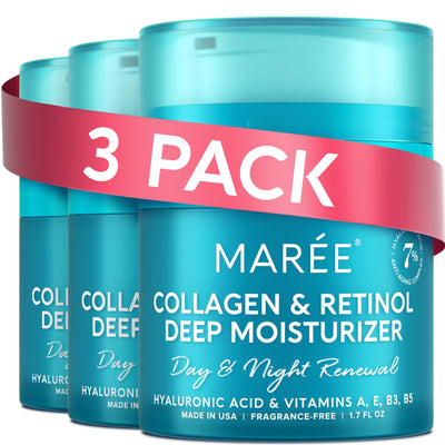 Face Moisturizer Retinol Cream for Face 3 Pack – Daily Wrinkle Cream for Women – Anti-Aging Face Cream – Facial