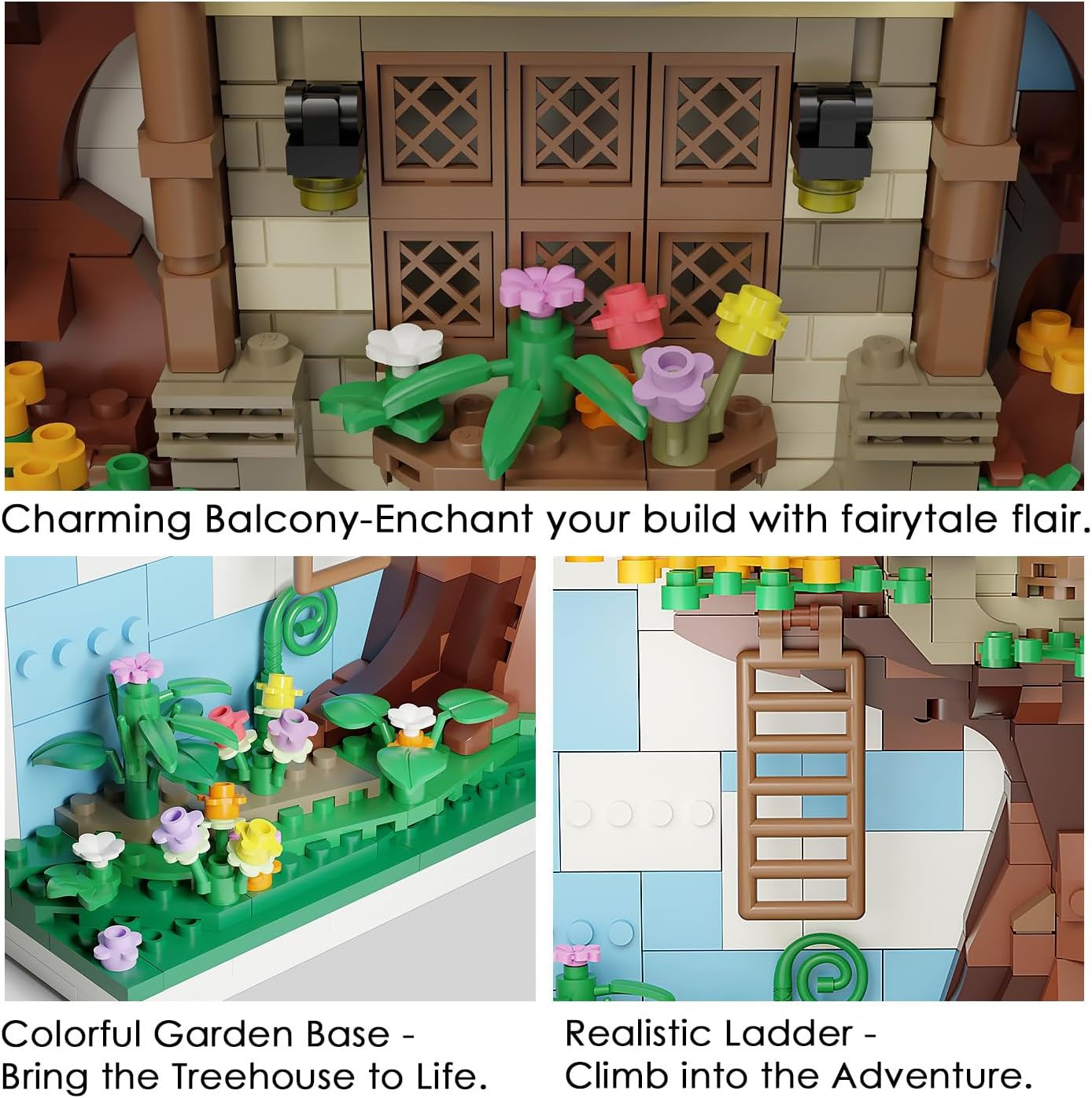 Micro Brick Eif Tree House Building Set, 3D Wall Art Home Office Decoration or Table Display, Creative Building Craft